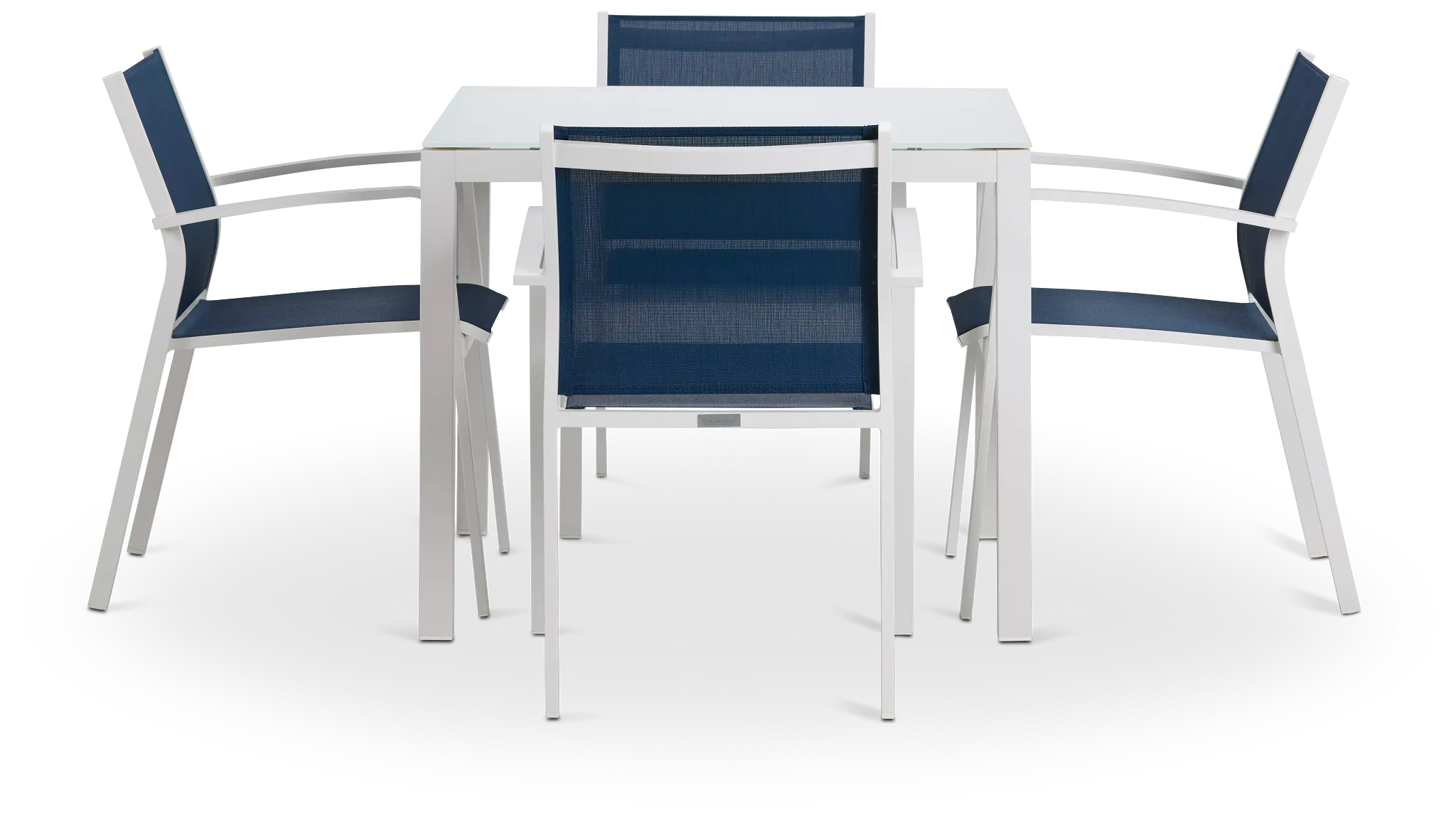 Lisbon Navy 36" Square Table & 4 Sling Chairs