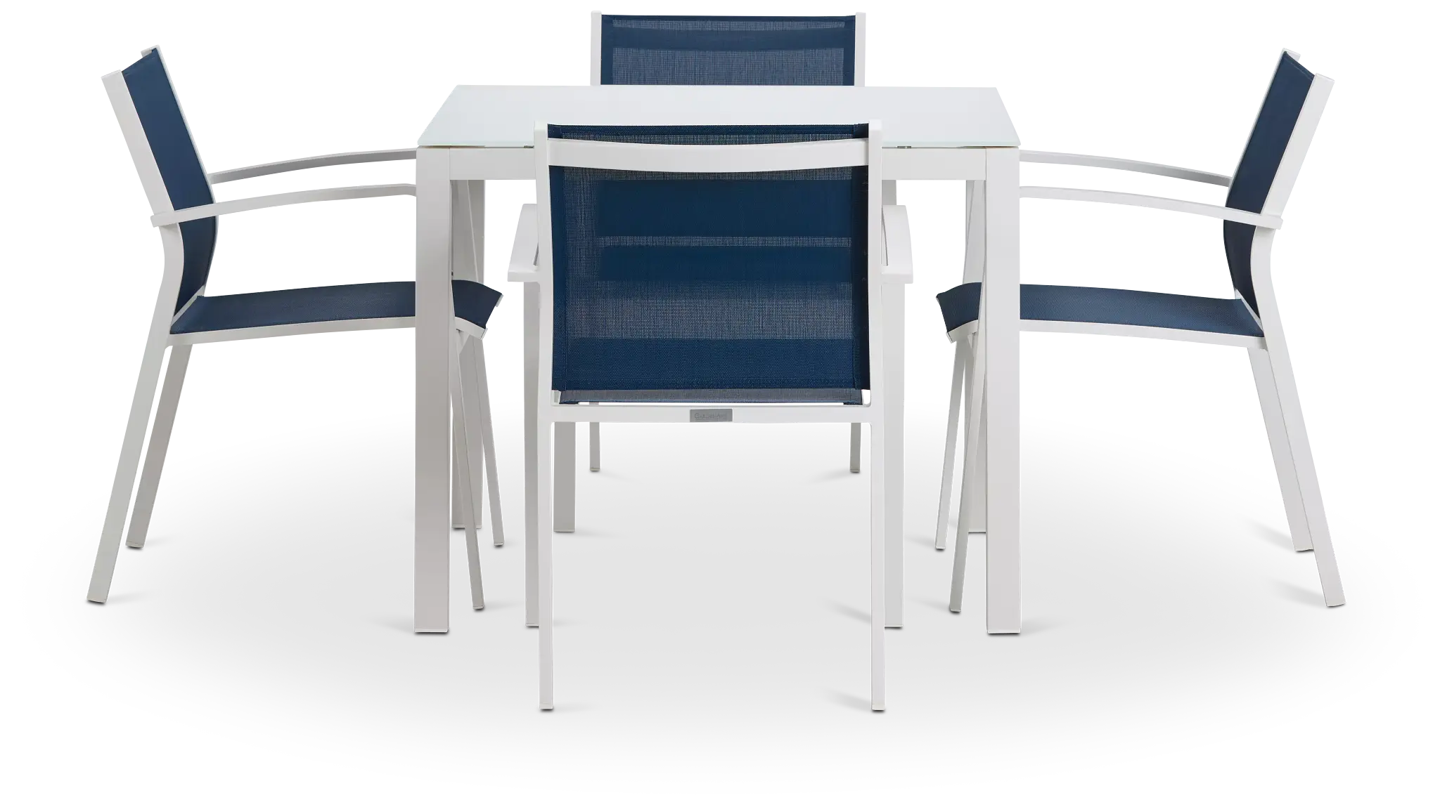 Lisbon Navy 36" Square Table & 4 Sling Chairs Lisbon Navy 36" Square Table & 4 Sling Chairs
