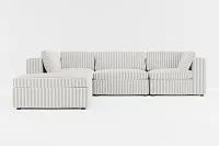 Destin Sea Lane Dark Gray Fabric 5pc Bumper Sectional