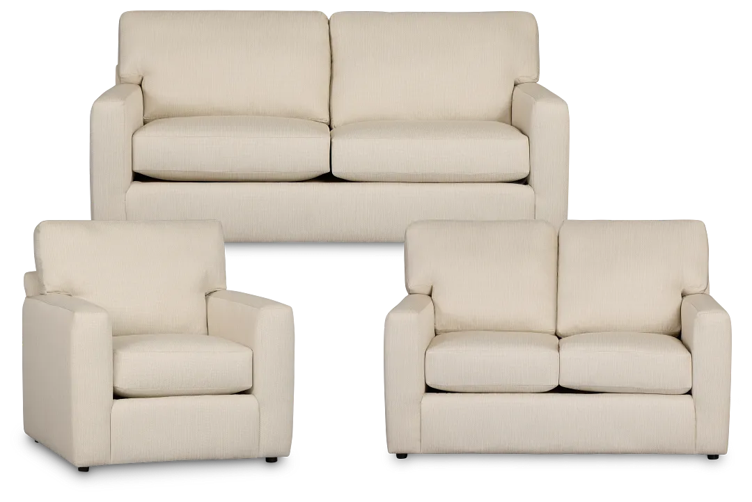 Rhodes Beige Fabric Living Room