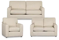 Rhodes Beige Fabric Living Room