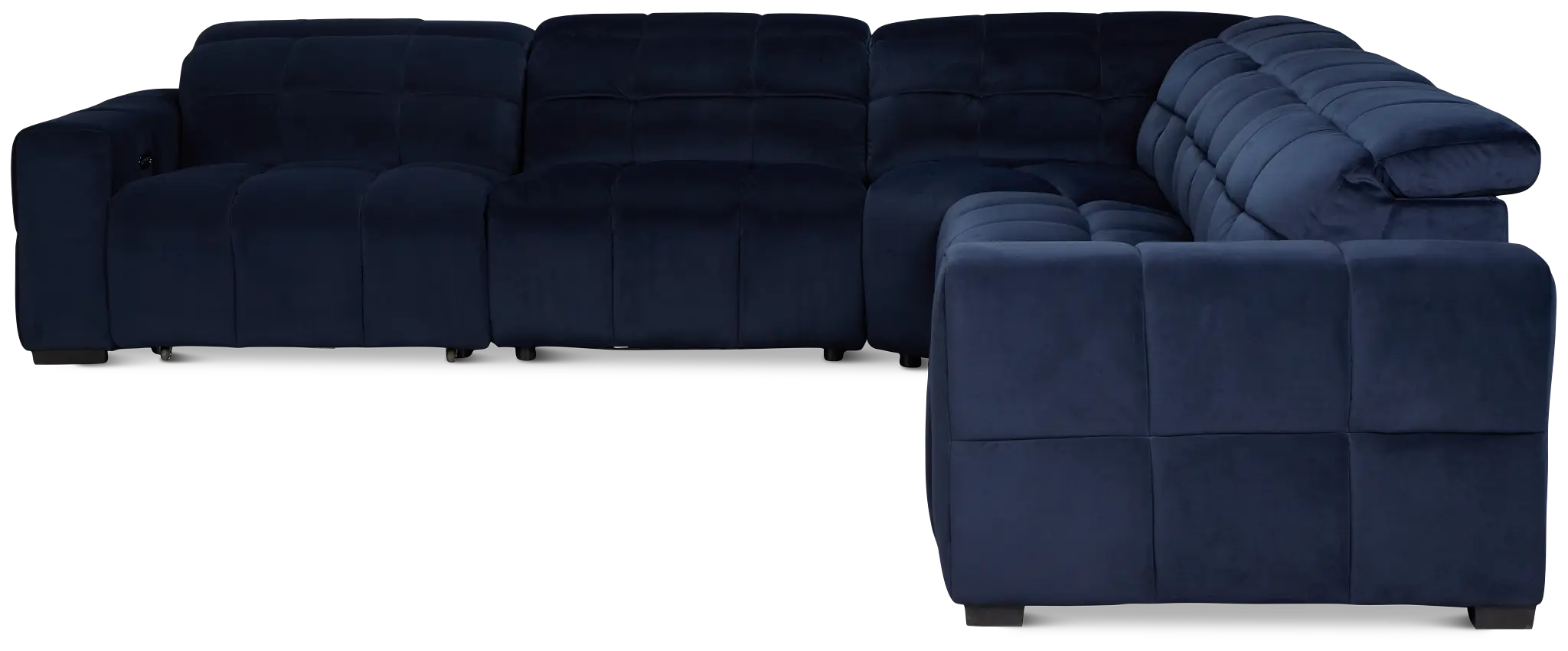 Gemma Navy Velvet Small Right Chaise Power Reclining Sectional Gemma Navy Velvet Small Right Chaise Power Reclining Sectional
