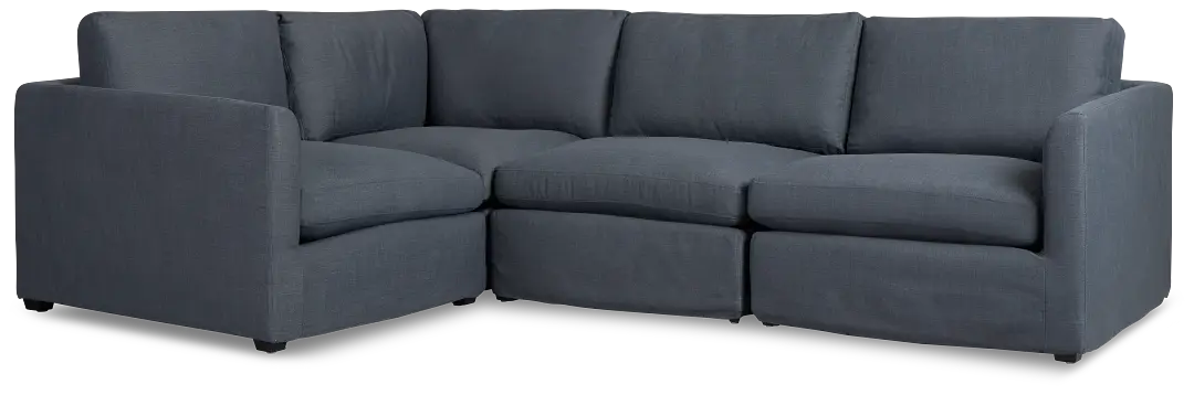 Willow Navy Fabric Small Two-arm Sectional Willow Navy Fabric Small Two-arm Sectional