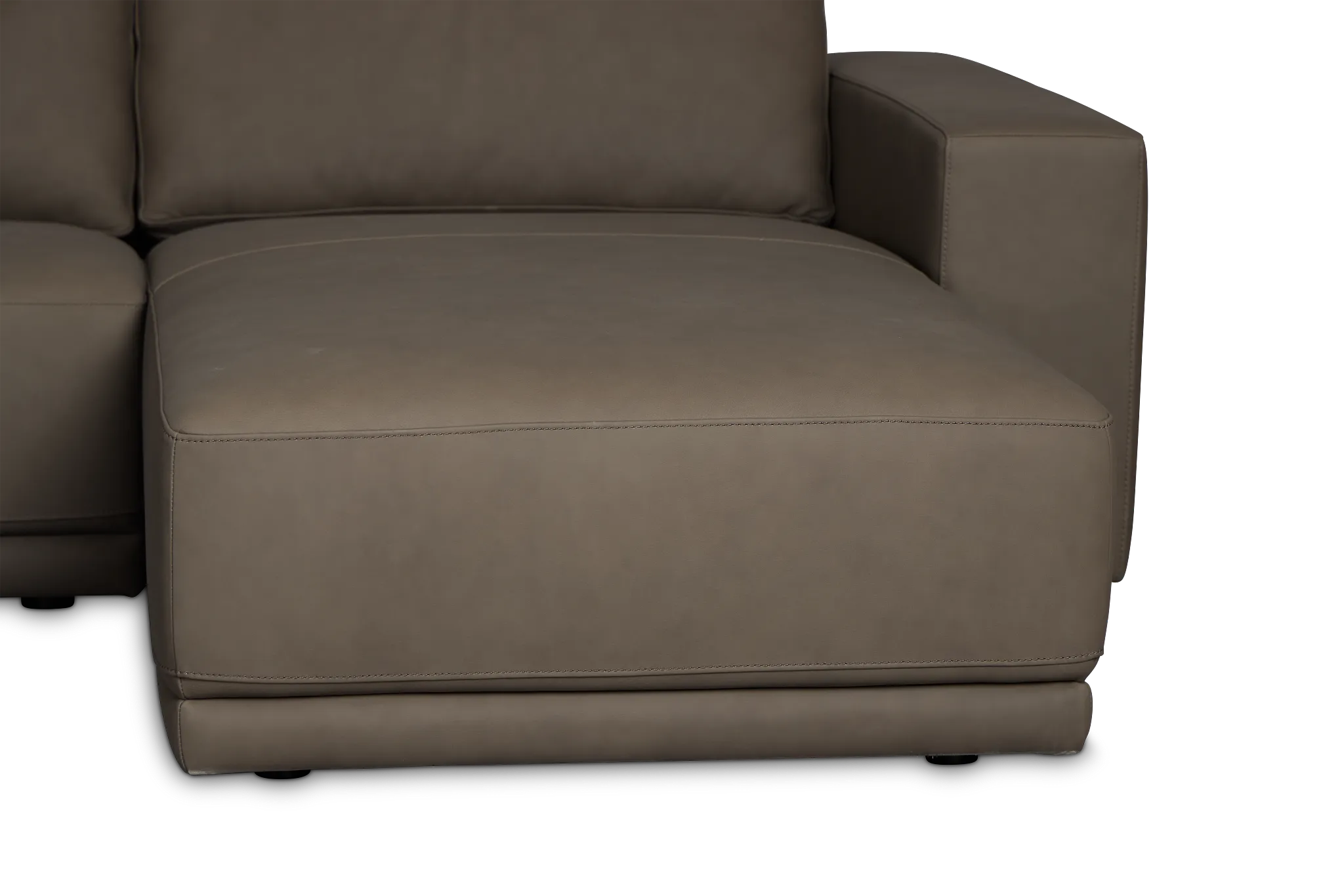 Kellan Dark Gray Leather Medium Right Chaise Sectional