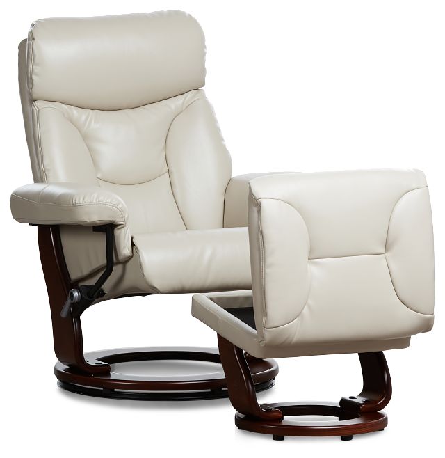 Fisher Taupe Micro Recliner & Ottoman