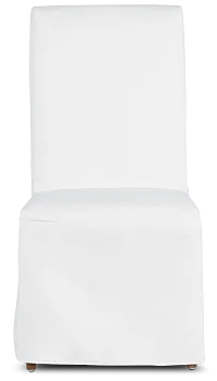 Harbor White Long Slipcover Chair With Light Tone Leg