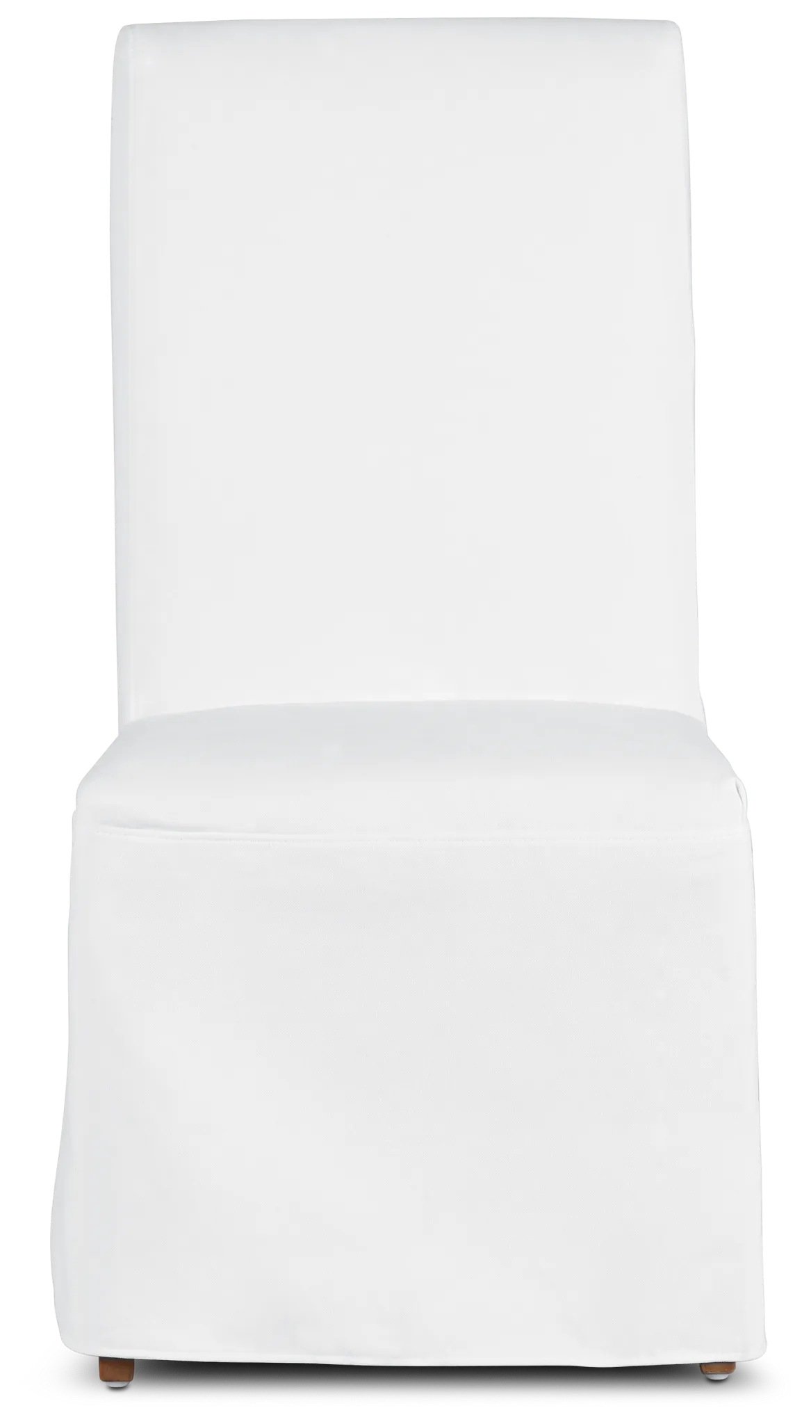 Harbor White Long Slipcover Chair With Light Tone Leg