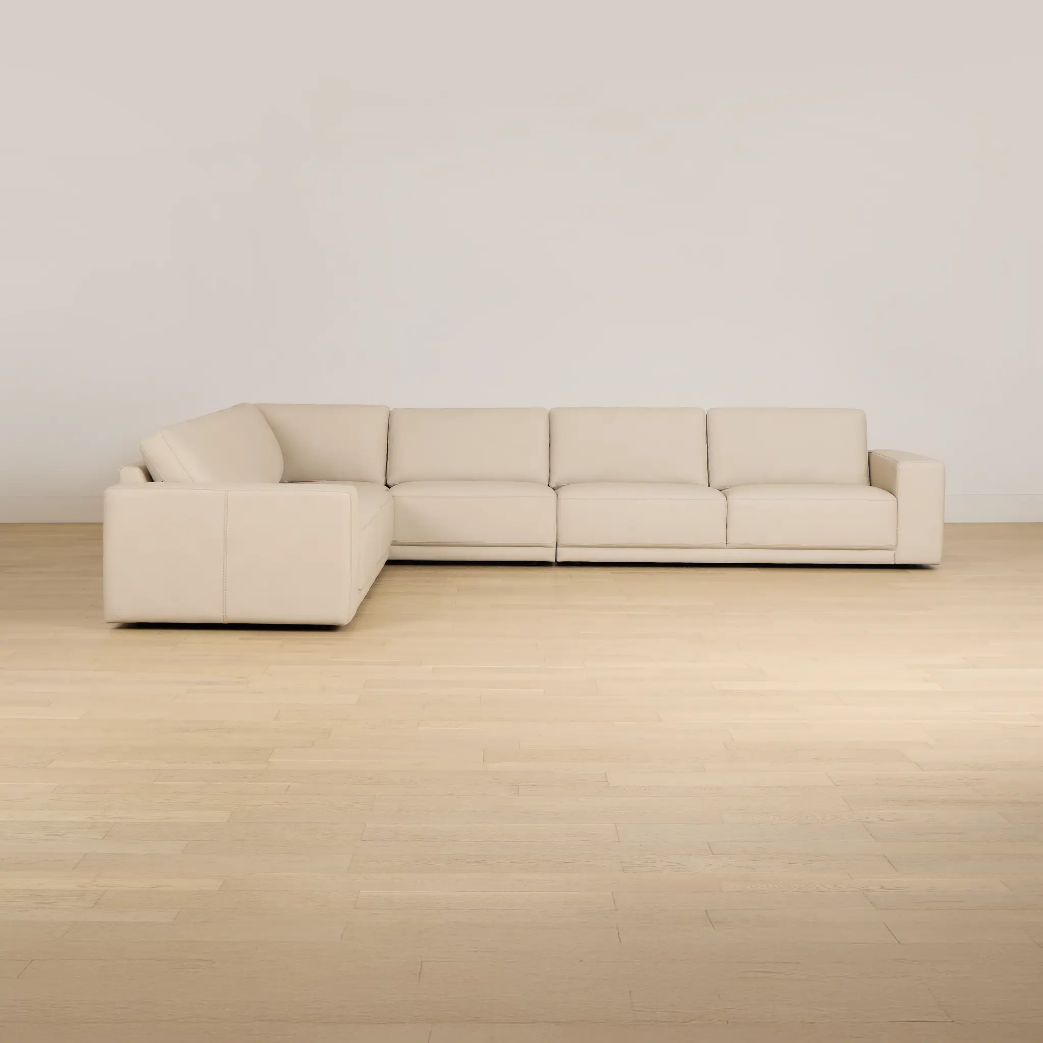 Kellan Ivory Leather Medium Two-arm Sectional Kellan Ivory Leather Medium Two-arm Sectional