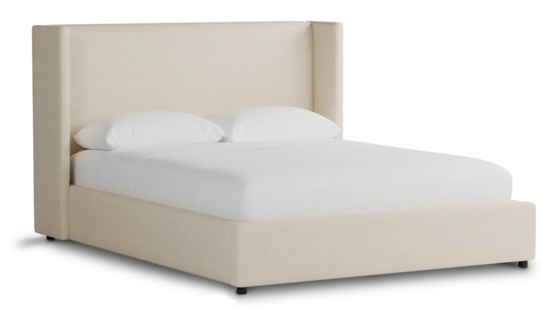 Captiva Merino Light Beige 48" Upholstered Shelter Bed