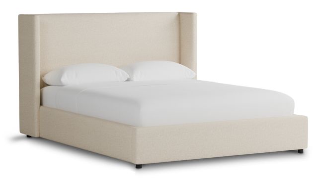 Captiva Merino Light Beige 48" Upholstered Shelter Bed