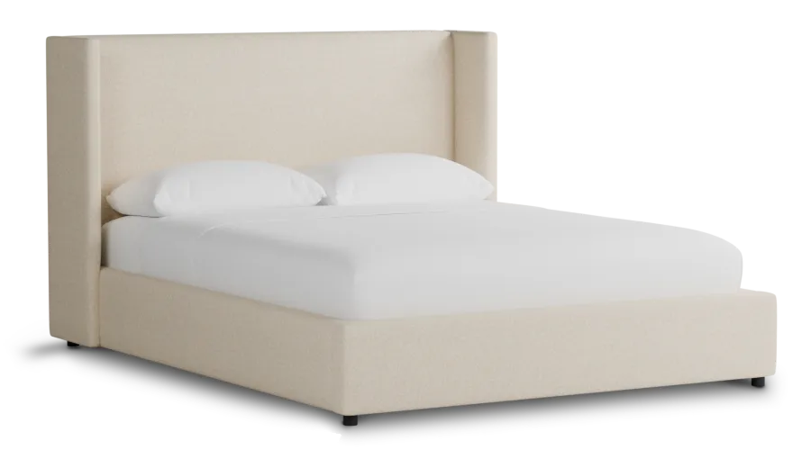 Captiva Merino Light Beige 48" Upholstered Shelter Bed