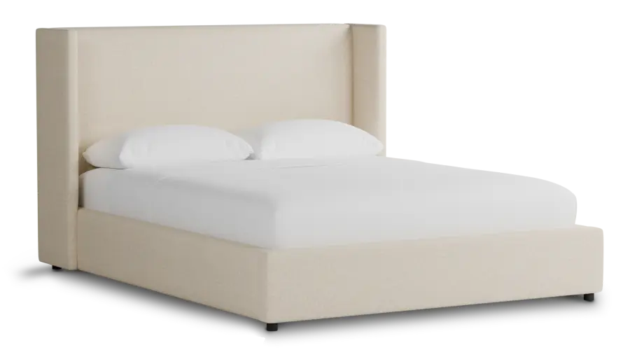 Captiva Merino Light Beige 48" Upholstered Shelter Bed Captiva Merino Light Beige 48" Upholstered Shelter Bed