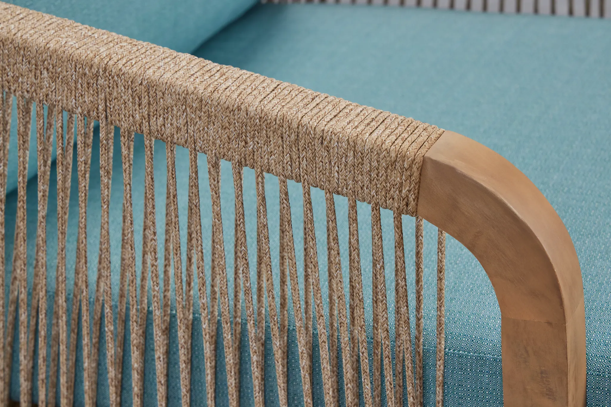 Laguna Light Tone Chair With Teal Cushion