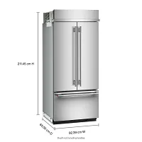 Kitchenaid 536 Series Stainless Steel 36" Built In Bottom Freezer Refrigerator