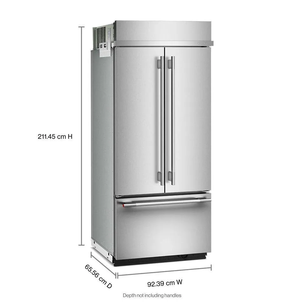 Kitchenaid 536 Series Stainless Steel 36" Built In Bottom Freezer Refrigerator