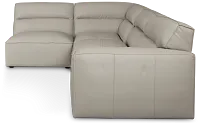 Blanca Gray Leather 4-piece Modular Sectional