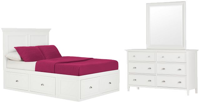 Spencer White 6-drawer Platform Storage Bedroom (1)