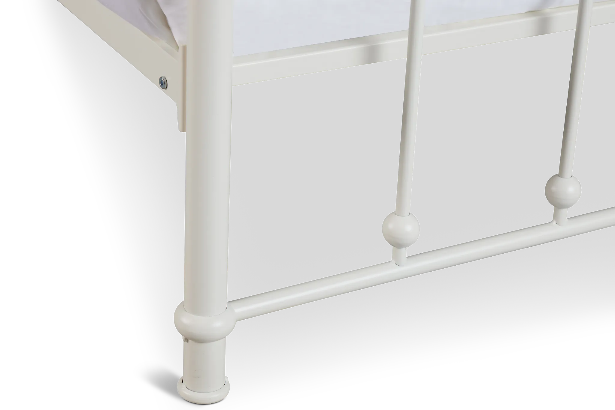 Rory White Metal Panel Bed