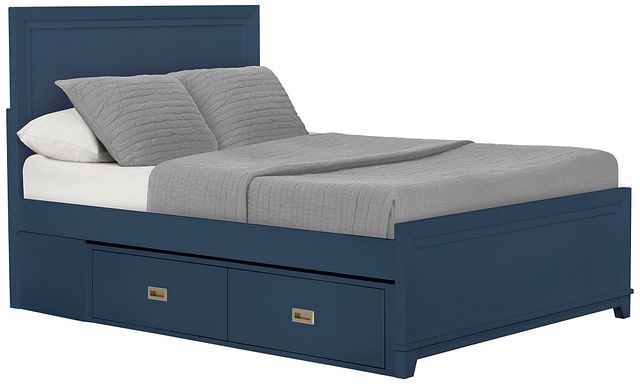 Ryder Dark Blue Panel Storage Bed (2)