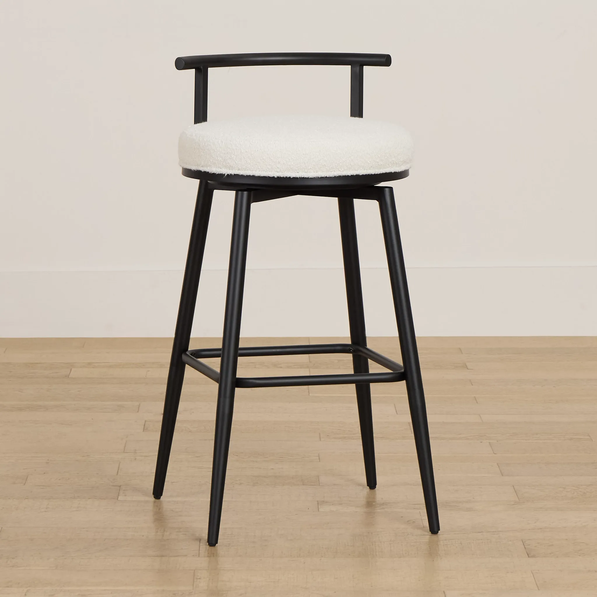 Osaka Black Fabric Adjustable Upholstered Swivel Barstool