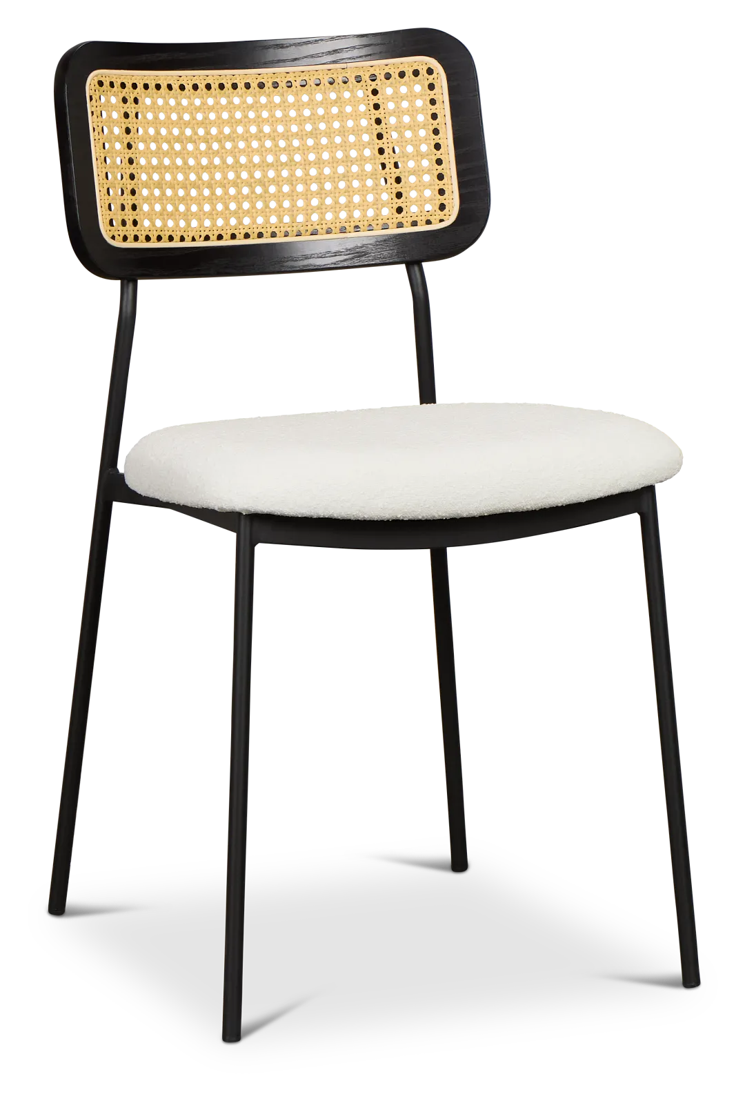 Lynden White Woven Upholstered Side Chair