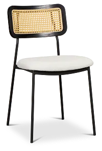 Lynden White Woven Upholstered Side Chair