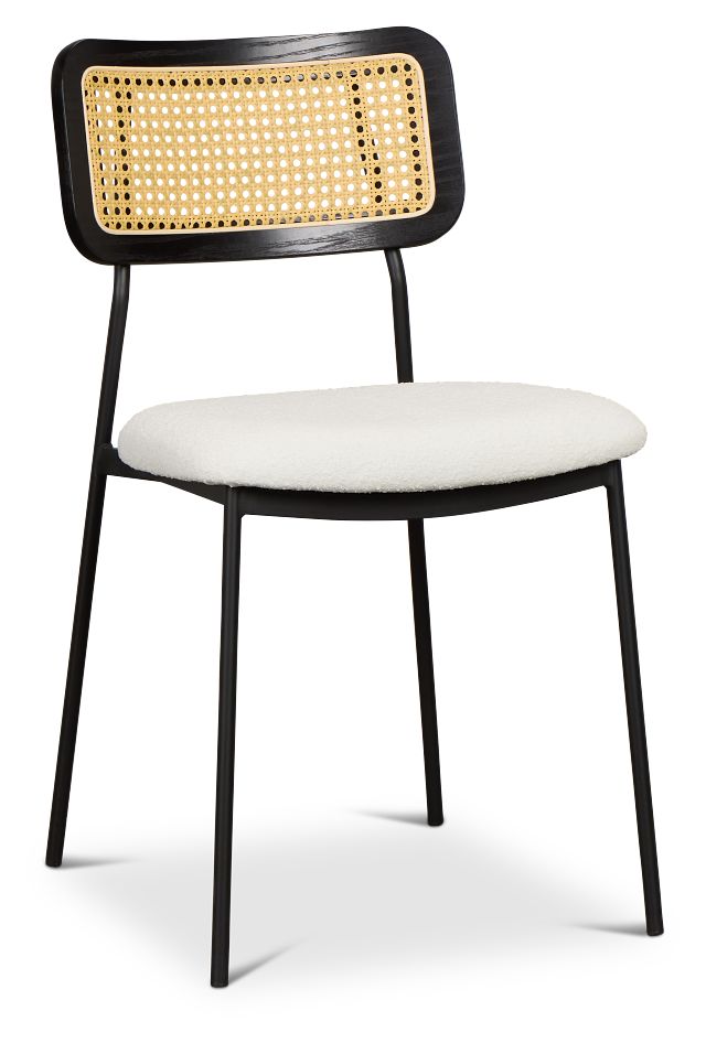 Lynden White Woven Upholstered Side Chair