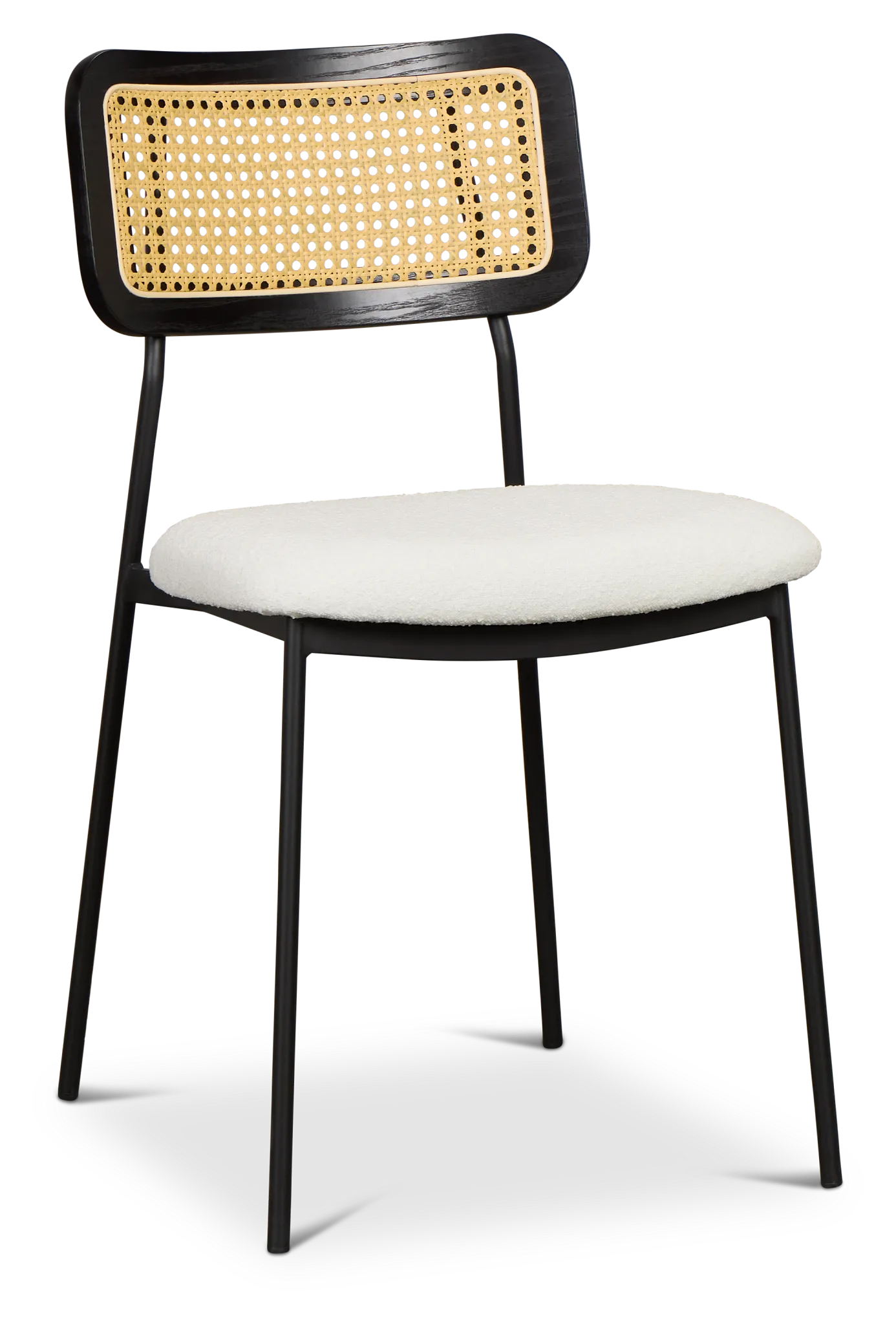 Lynden White Woven Upholstered Side Chair