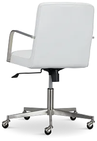 Haven White Chrome Upholstered Desk Chair
