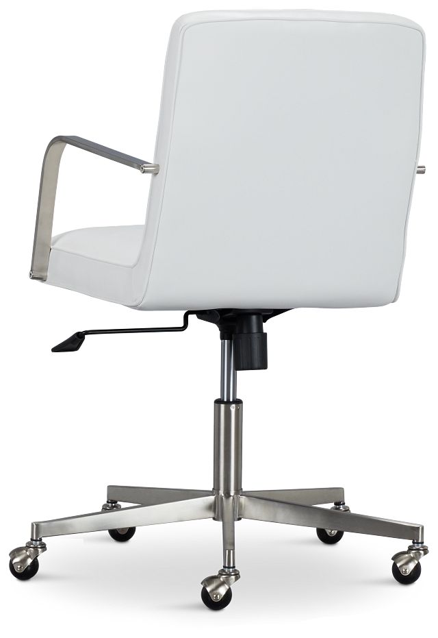 Haven White Chrome Upholstered Desk Chair