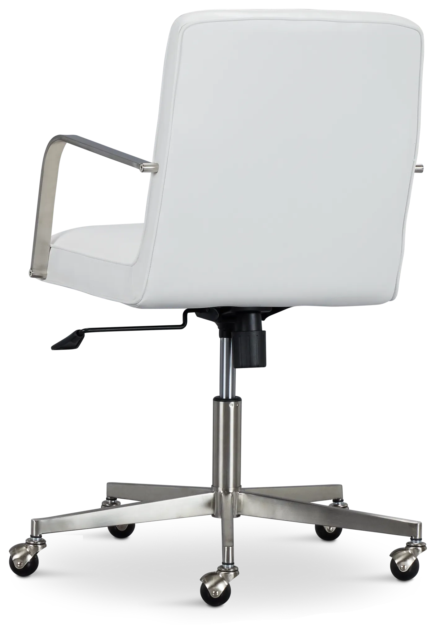 Haven White Chrome Upholstered Desk Chair