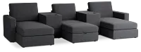 Citymod Dark Gray Fabric 6-piece Home Theater With Media Consoles