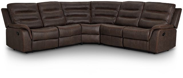 Grayson Brown Micro Small Two-arm Manually Reclining Sectional