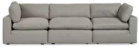 Grant Light Gray Fabric 3-piece Modular Sofa