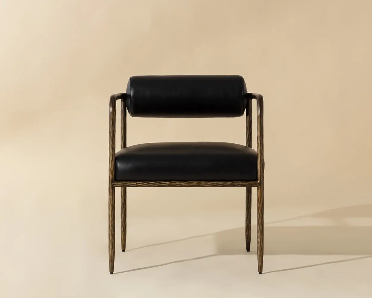 Ajan Black Leather Upholstered Arm Chair Ajan Black Leather Upholstered Arm Chair