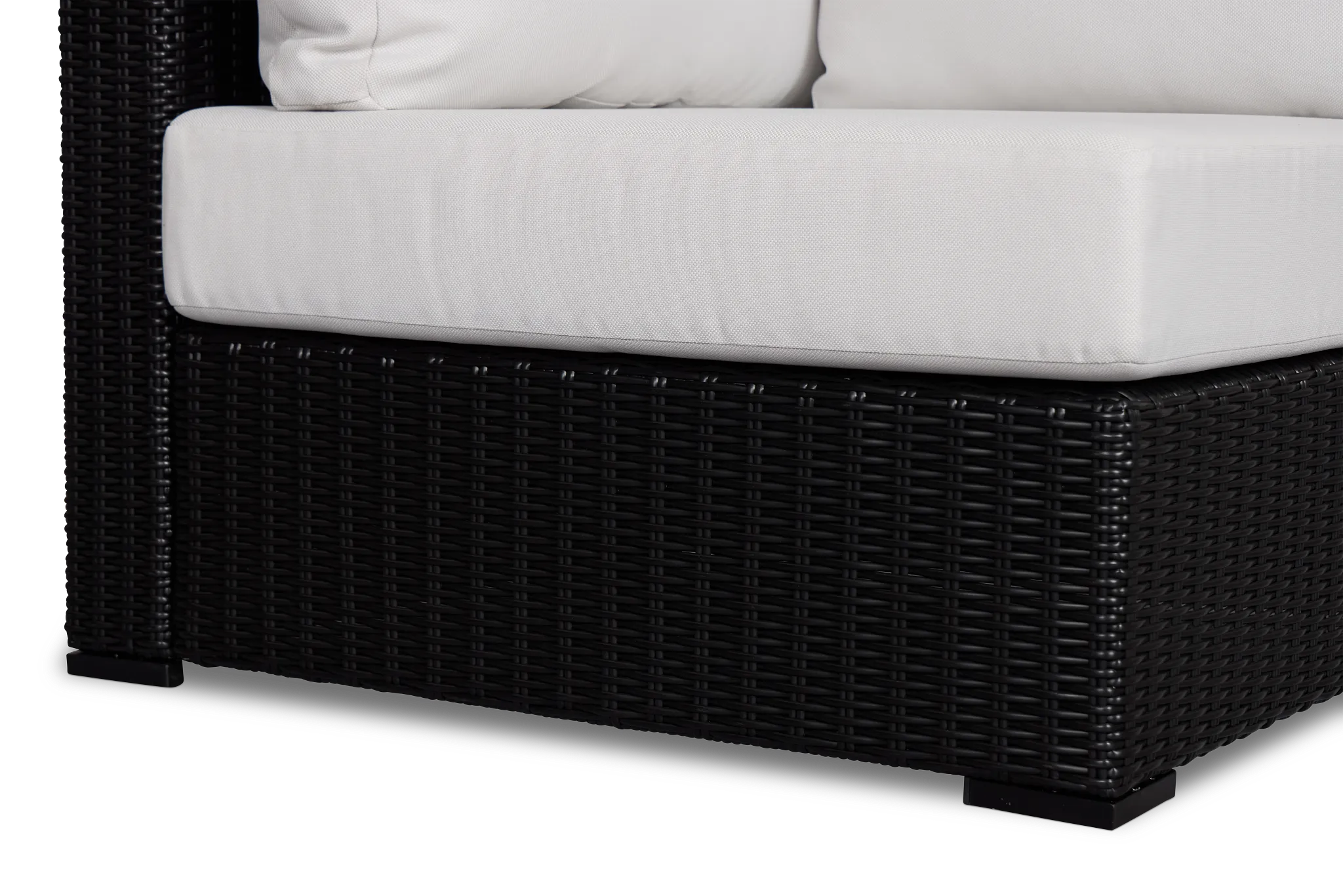 Montecito Black Corner Chair With Light Beige Cushions