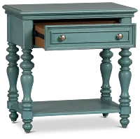 Savannah Teal 1-drawer Nightstand
