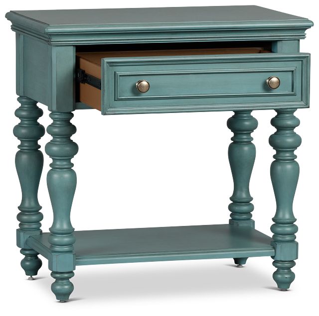 Savannah Teal 1-drawer Nightstand