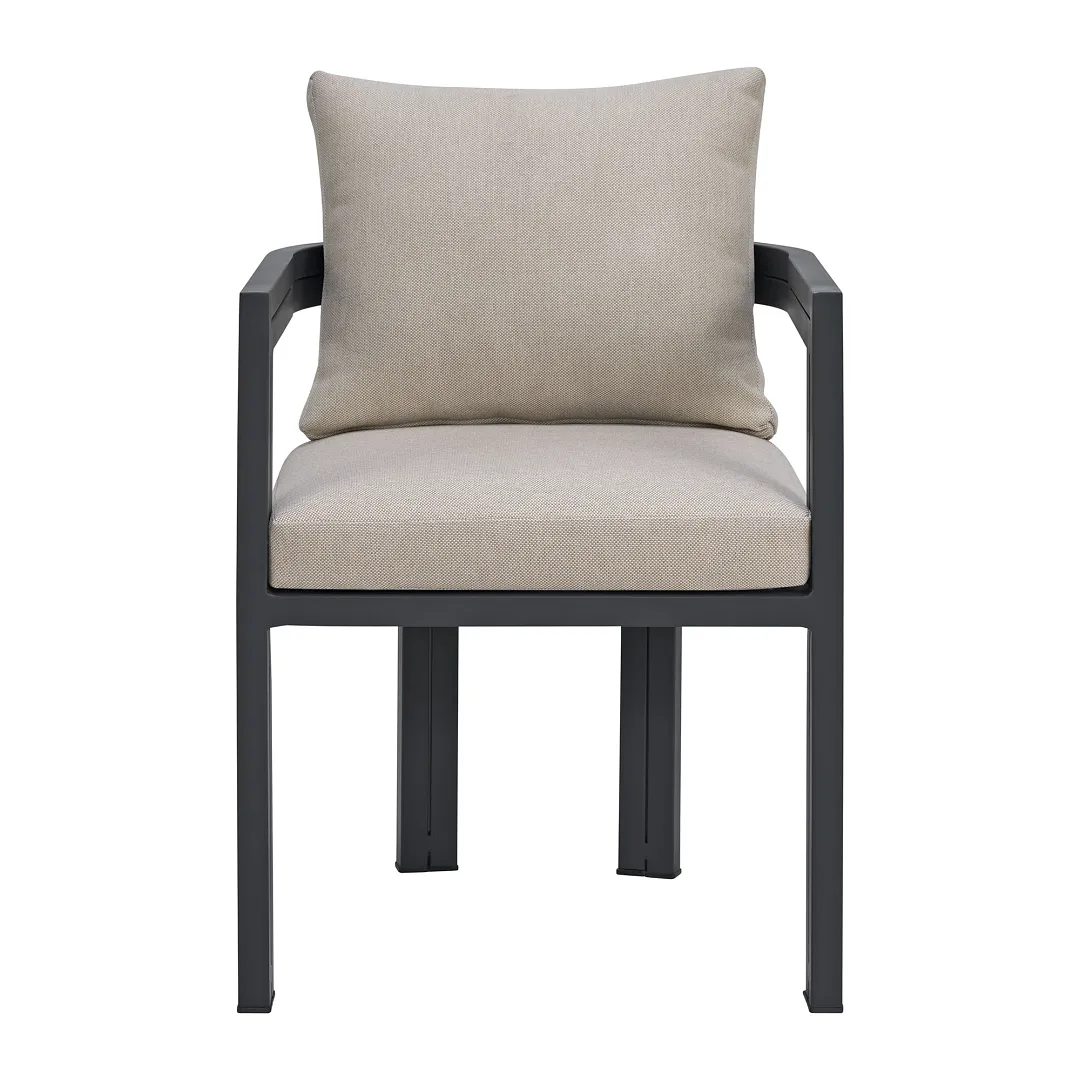 Luai Dark Gray Cushioned Arm Chair