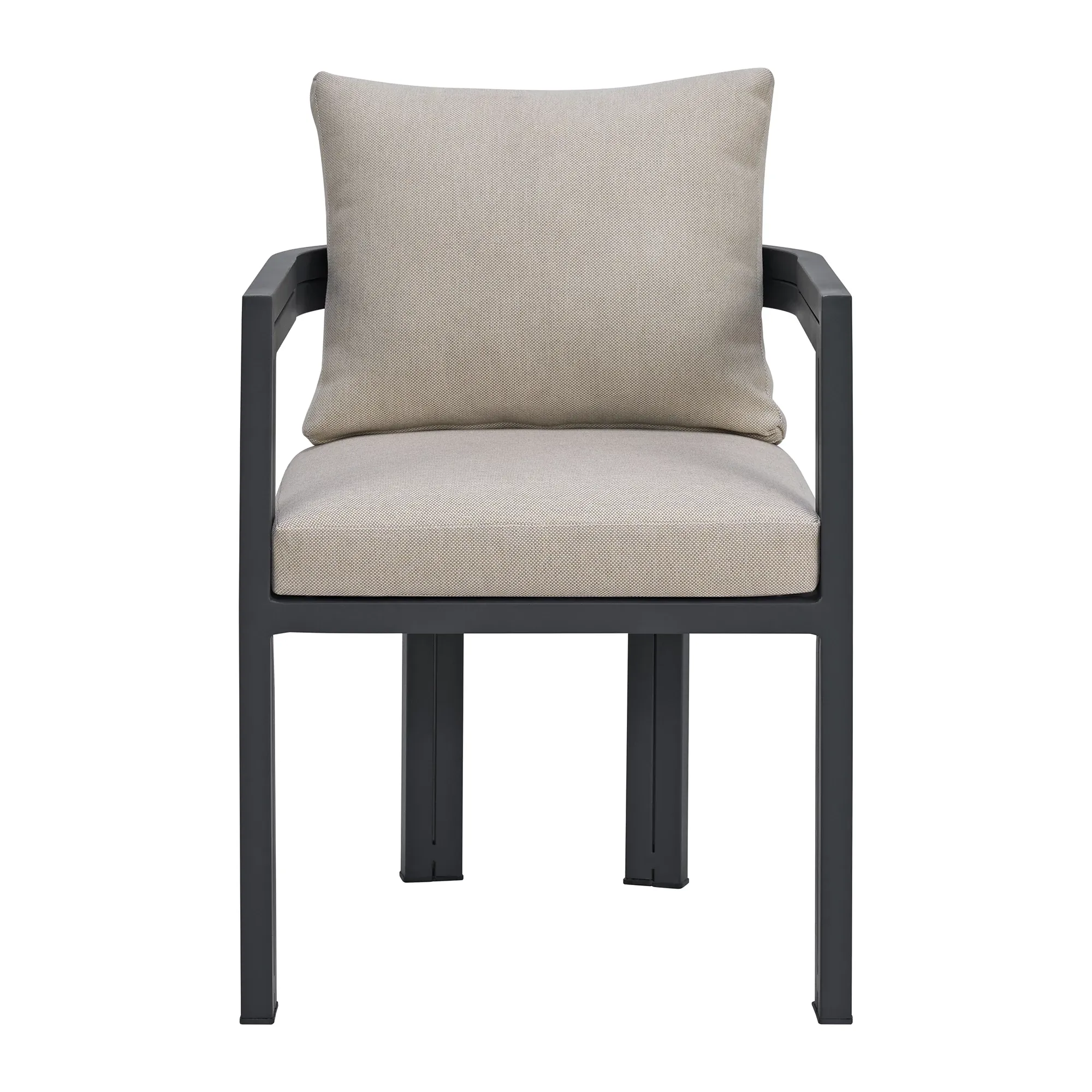 Luai Dark Gray Cushioned Arm Chair