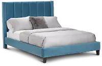 Audrey Blue Velvet Platform Bed