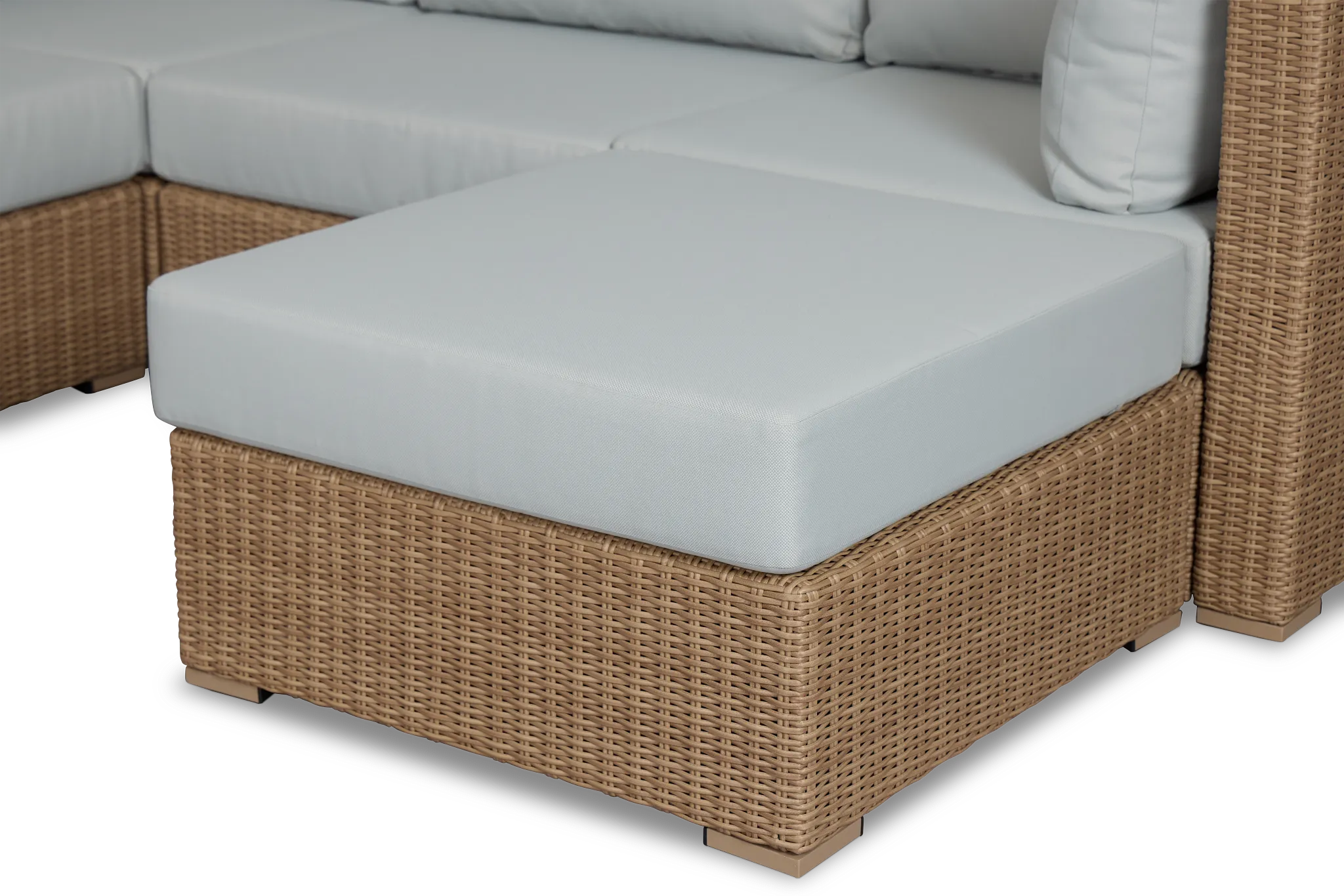 Montecito Light Tone 6-piece Modular Sectional With Light Blue Cushions