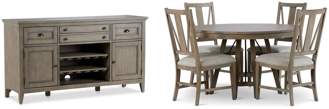 Heron Cove Light Tone Round Dining Room