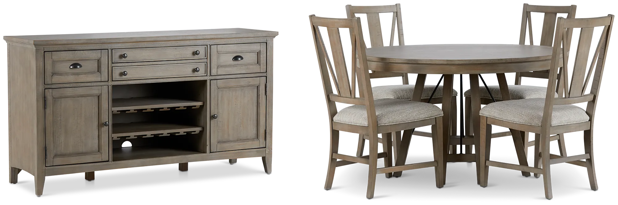 Heron Cove Light Tone Round Dining Room