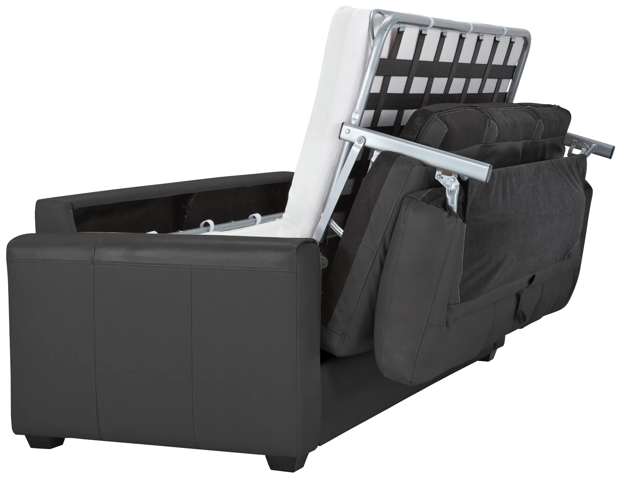 Lane Dark Gray Lthr/vinyl Memory Foam Sleeper