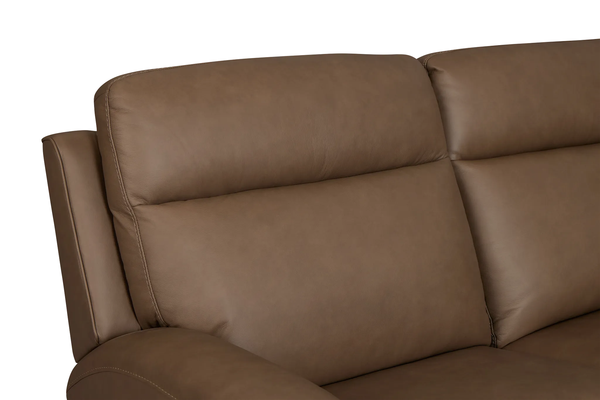 Flexsteel Belmont Dark Brown Lthr/vinyl Medium Triple Power 2-arm Sectional