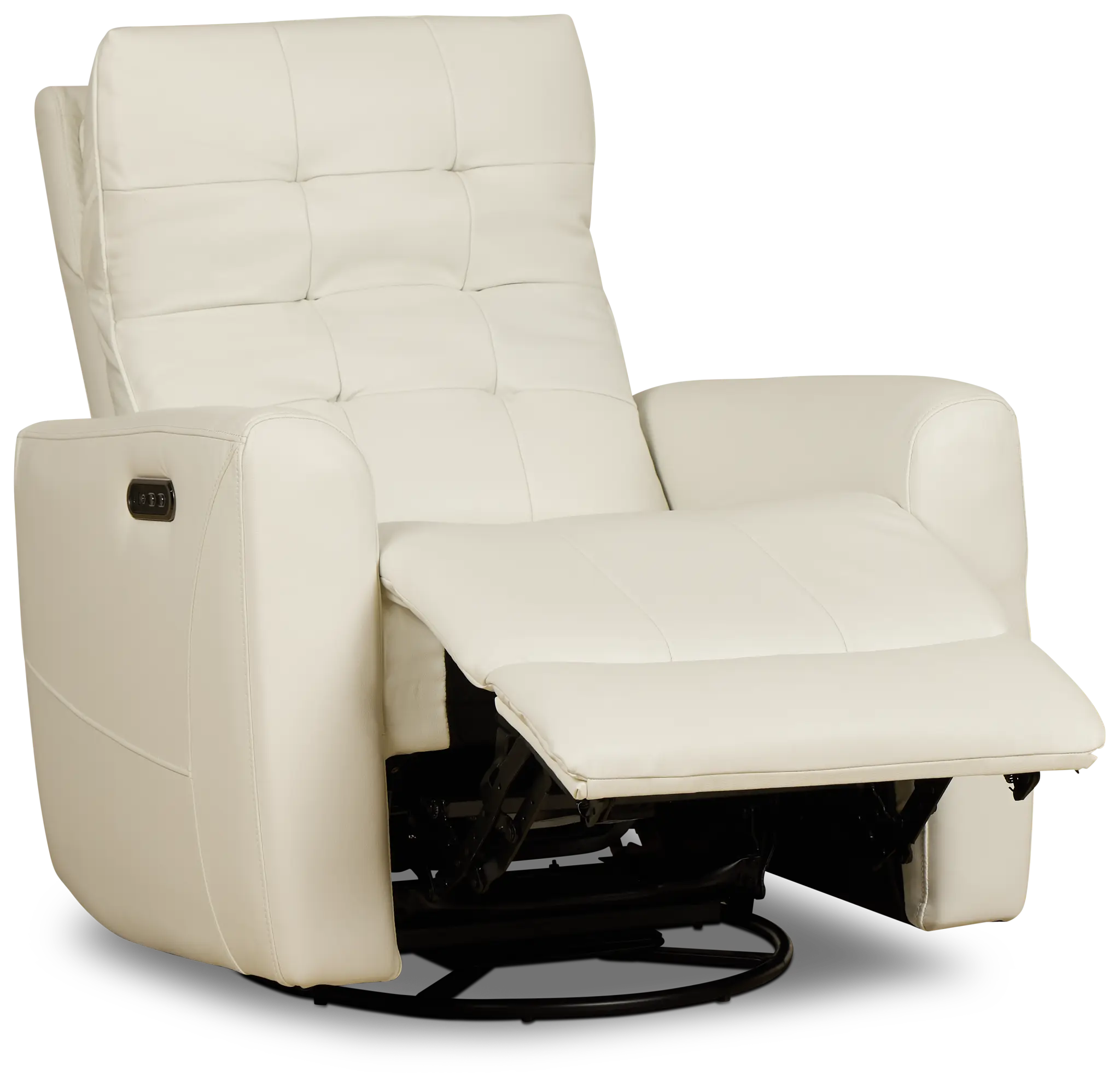 Izzy White Lthr/vinyl Power Swivel Glider Recliner Izzy White Lthr/vinyl Power Swivel Glider Recliner