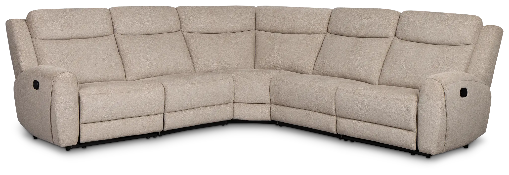 Walker Beige Fabric Small Two-arm Manually Reclining Sectional Walker Beige Fabric Small Two-arm Manually Reclining Sectional