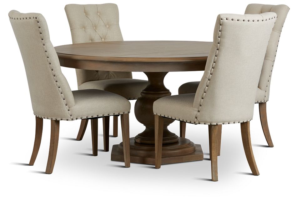 Had Light Tone Round Table 4 Upholstered Chairs Dining Room Sets City Furniture Had Light Tone Round Table 4, Round Table Photos