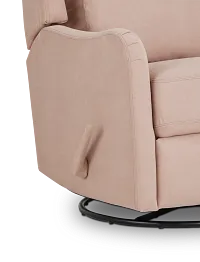 Georgia Light Pink Fabric Swivel Glider Recliner